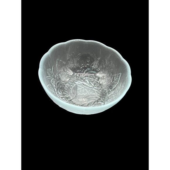 Raised Etched Rose Clear Bowl - Picture 2 of 9